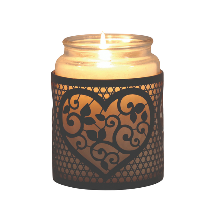 Aroma Black Heart Tealight Wax Melter and Candle Holder