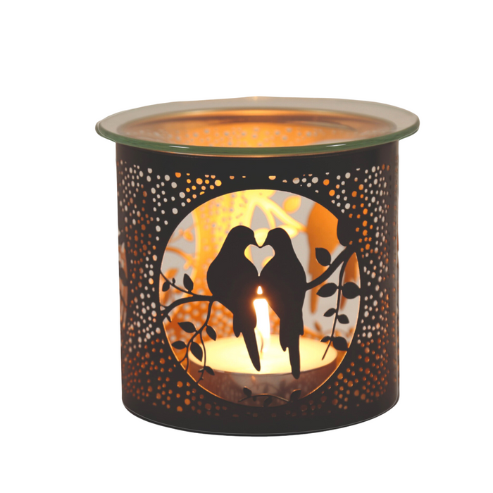 Aroma Black Doves Tealight Wax Melter and Candle Holder