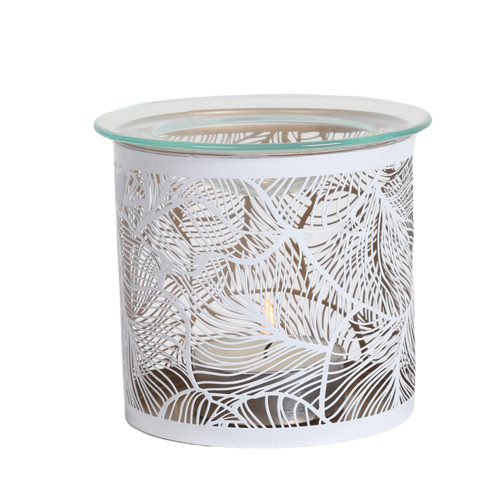 Aroma White Botanicals Tealight Wax Melt Warmer and Candle Jar Holder