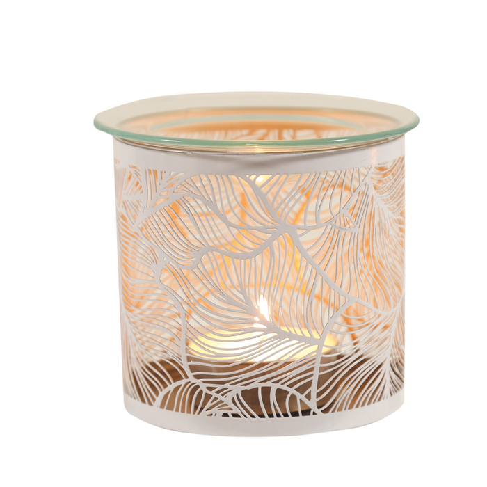 Aroma White Botanicals Tealight Wax Melt Warmer and Candle Jar Holder