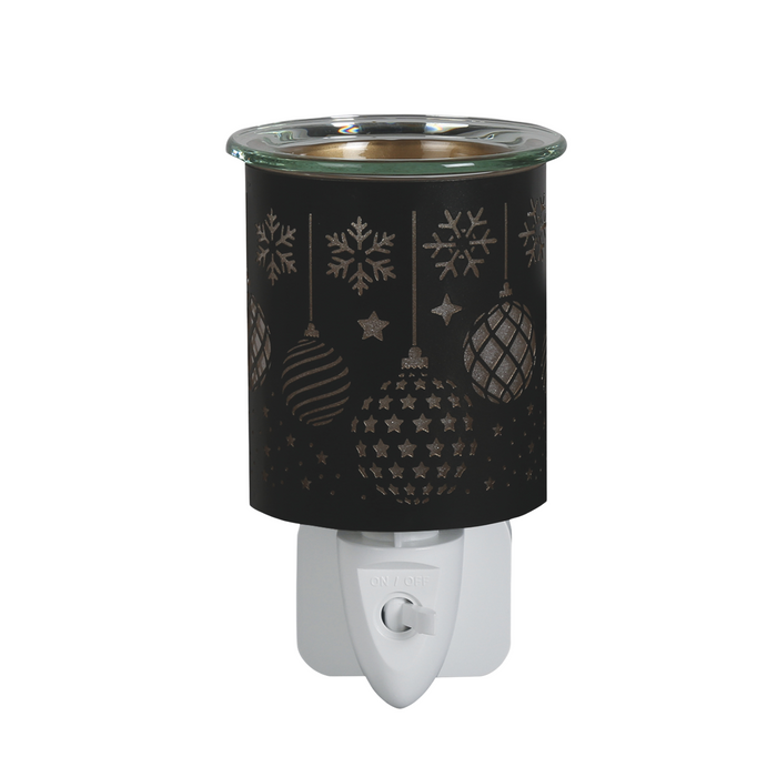 Aroma Black & Gold Christmas Baubles Electric Plug In Wax Melt Warmer