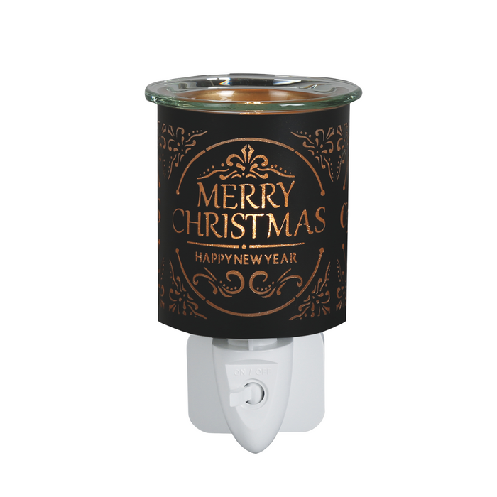 Aroma Black & Gold Merry Christmas Plug In Wax Melt Warmer