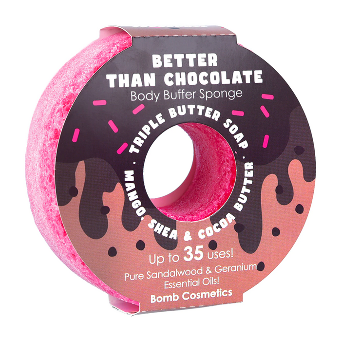 Bomb Cosmetics Better Than Chocolate Body Buffer Soap Sponge