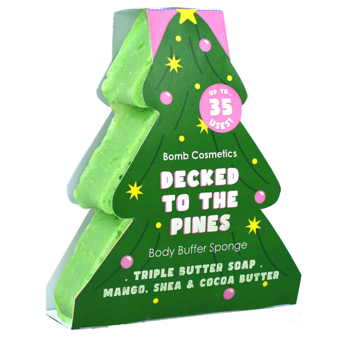 Bomb Cosmetics Decked To The Pines Christmas Body Buffer Soap Sponge