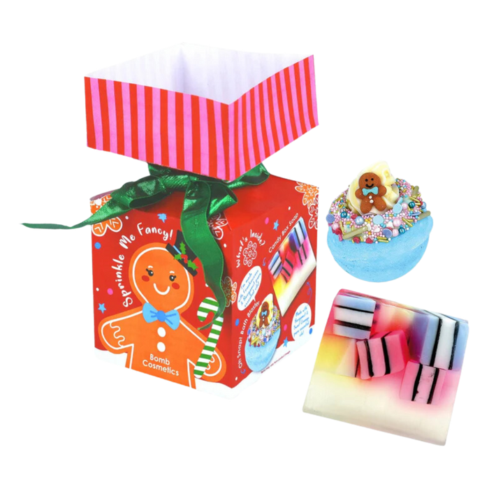 Bomb Cosmetics Sprinkle Me Fancy Mini Cracker Christmas Bath Bomb and Soap Gift Set