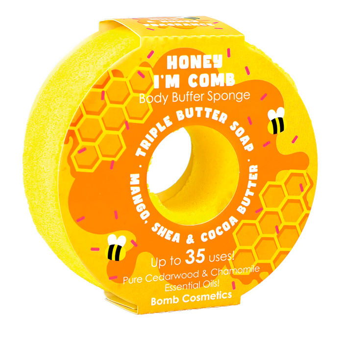 Bomb Cosmetics Honey I'm Comb Body Buffer Soap Sponge