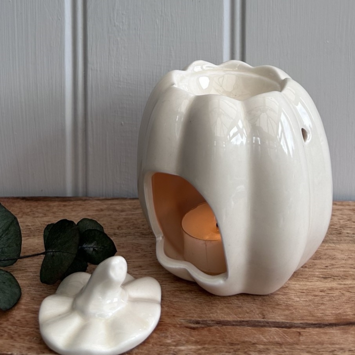 Ceramic Pumpkin Wax Melt Burner with Lid