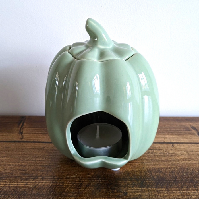 Ceramic Pumpkin Wax Melt Burner with Lid