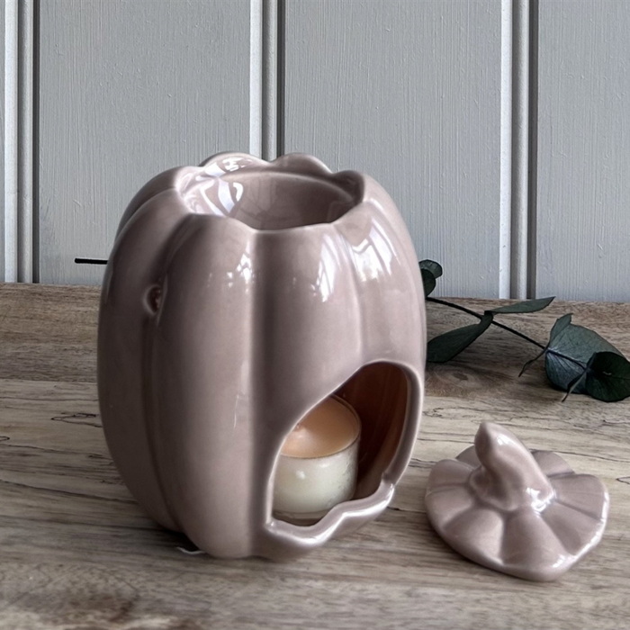 Ceramic Pumpkin Wax Melt Burner with Lid