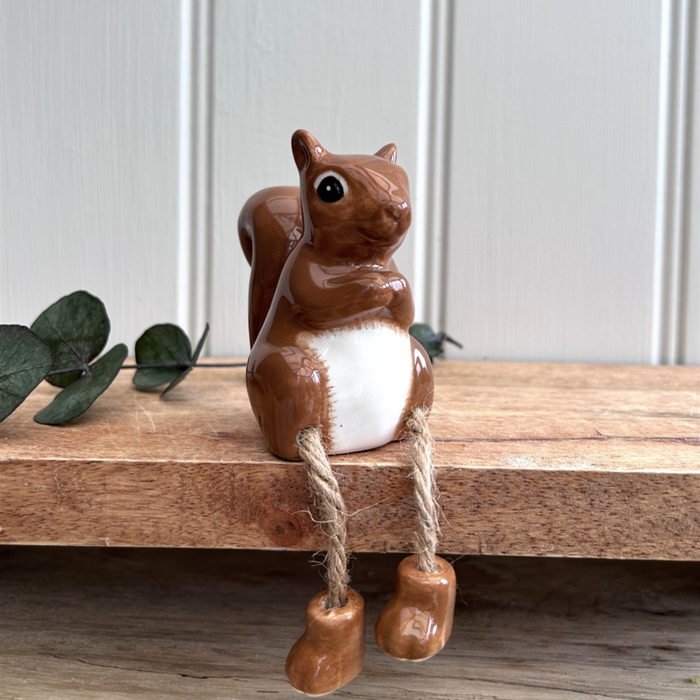 Ceramic Dangly Legged Sitting Squirrel