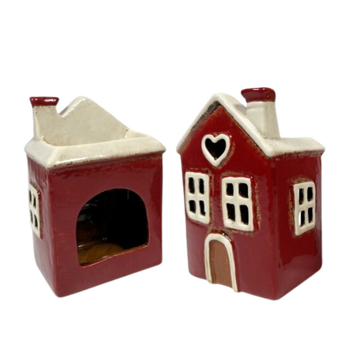 Ceramic Rustic Style House Tealight Wax Melt Burner