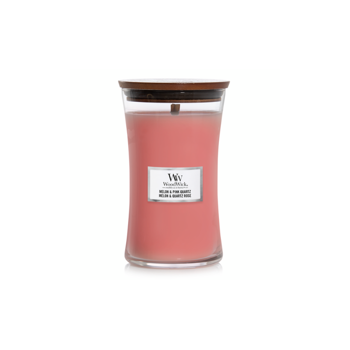 WoodWick Melon & Pink Quartz Large Hourglass Jar Candle